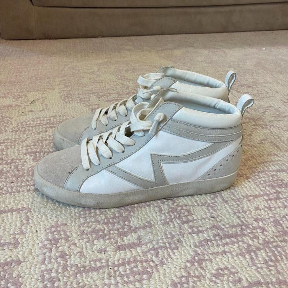 Gianni bini white high top sneakers, size 6.5